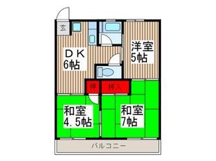 沼影熊木ハイツの物件間取画像